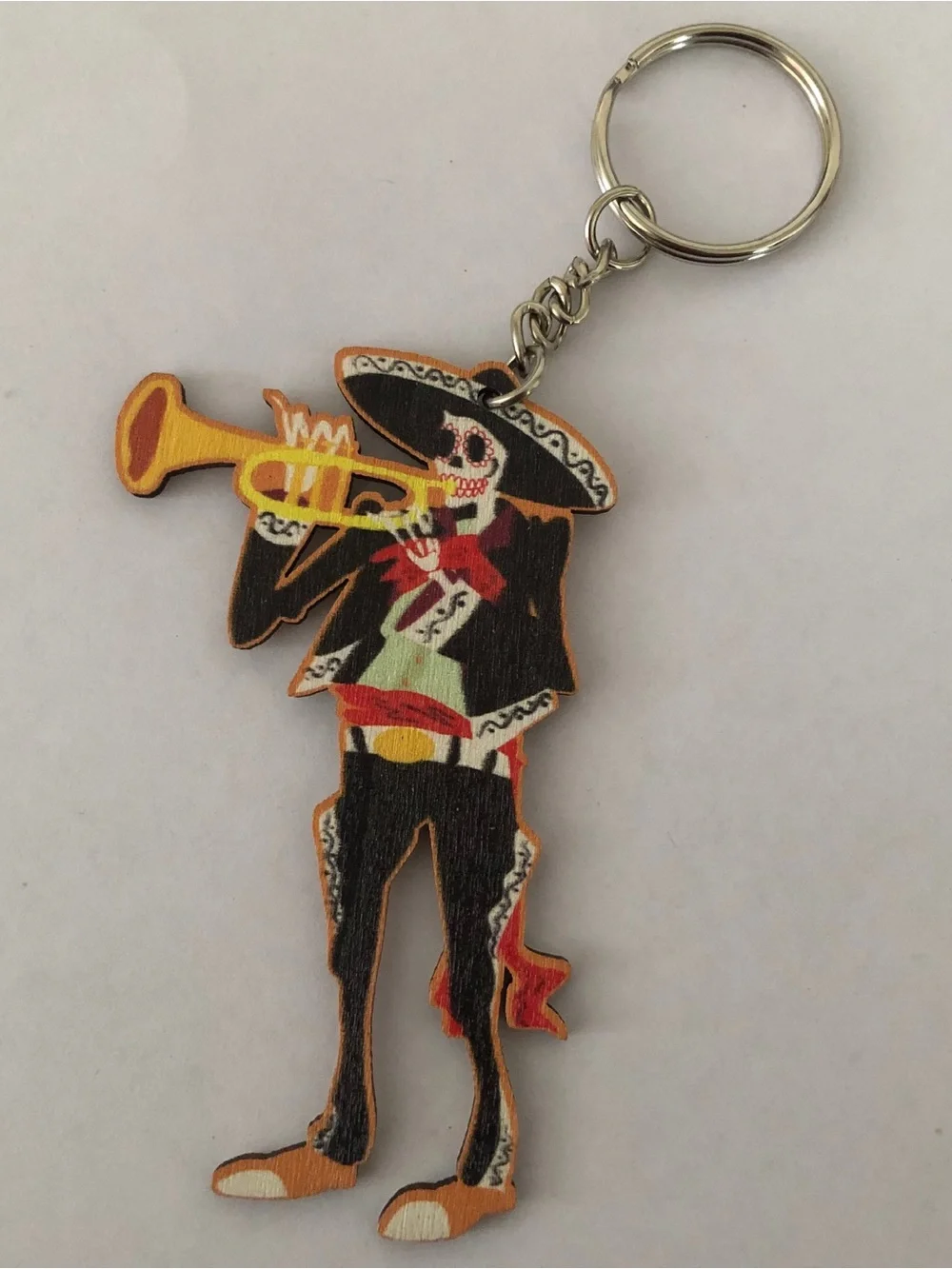 Día de Muertos Mexican Charro skull Calavera keychain SKU533